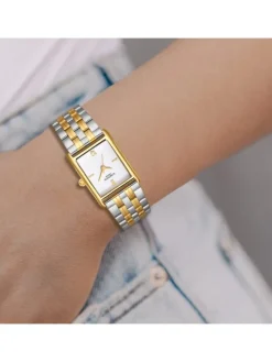 Uhr aus Edelstahl in silber/gelbgold