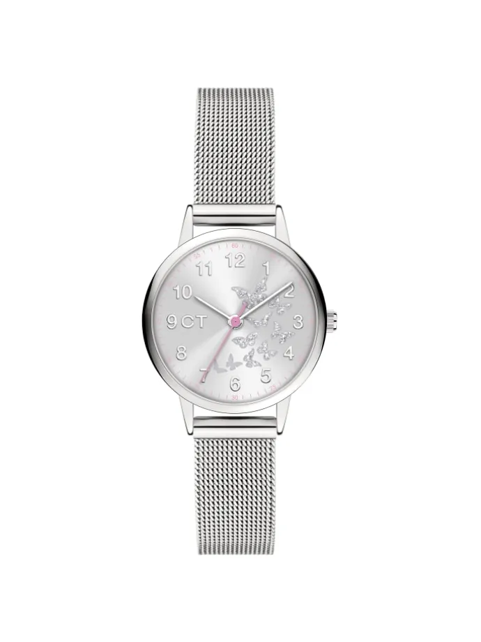 Uhr The Cool Mesh Silver Butterfly in silber