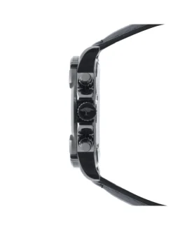 Uhr The Leather Chrono in schwarz
