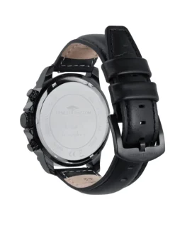 Uhr The Leather Chrono in schwarz