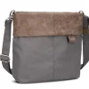 Umhängetasche in Grau/ Hellbraun - (B)25 x (H)23 x (T)10 cm