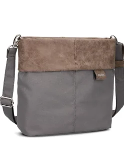 Umhängetasche in Grau/ Hellbraun - (B)25 x (H)23 x (T)10 cm