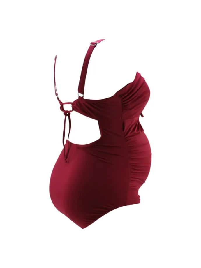 Umstandsbadeanzug "CAMERONA" F/G- Cup Rot