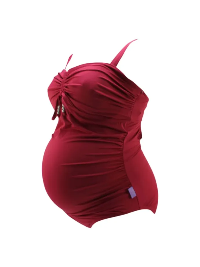 Umstandsbadeanzug "CAMERONA" F/G- Cup Rot