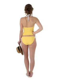 Umstandsbademode ANNIE in Gelb-weiß gepunktet maternity swimwear