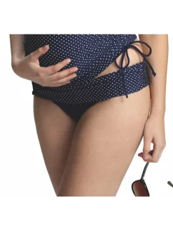 Umstandsbademode AVA_blue Bikinislip für Schwangere Dunkelblau Pünktchen