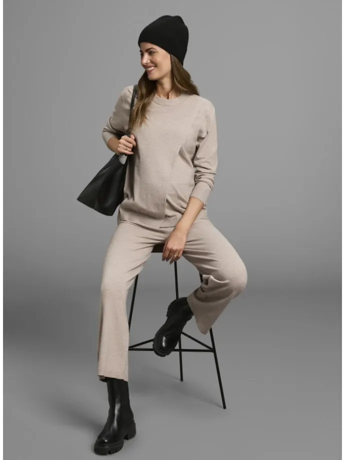 Umstandshose in beige meliert