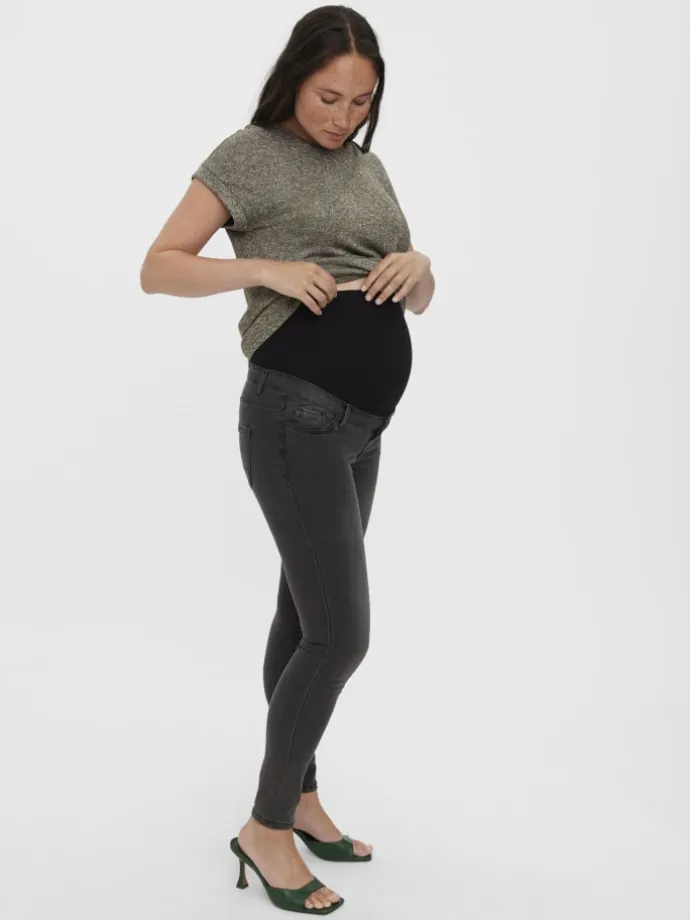 Umstandsjeans mit Skinny Fit in Dark Grey Denim
