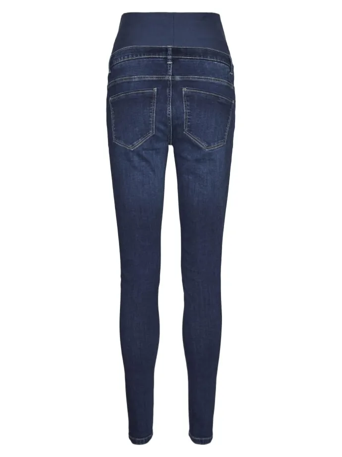 Umstandsjeans mit Skinny Fit in Dark Blue Denim