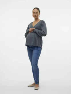 Umstandsjeans mit Skinny Fit in Medium Blue Denim