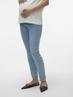 Umstandsjeans mit Skinny Fit in Light Blue Denim