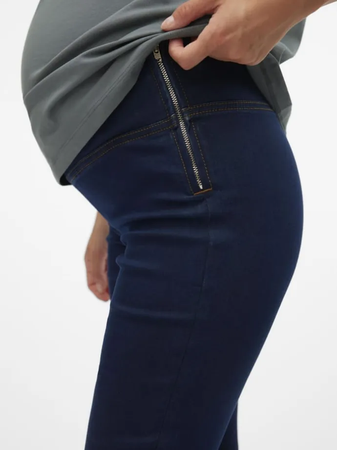 Umstandsjeans mit Skinny Fit in Dark Blue Denim
