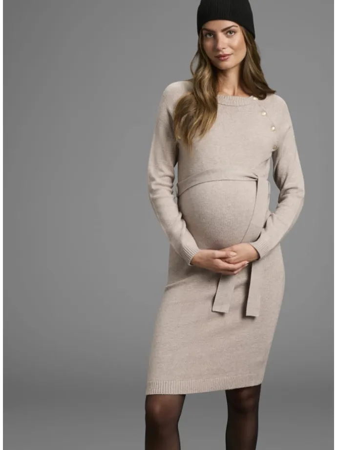 Umstandskleid in beige meliert