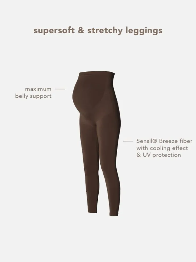 Umstandsleggings Cara in Coffee Bean