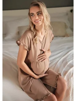 Umstandsnachthemd in Camel