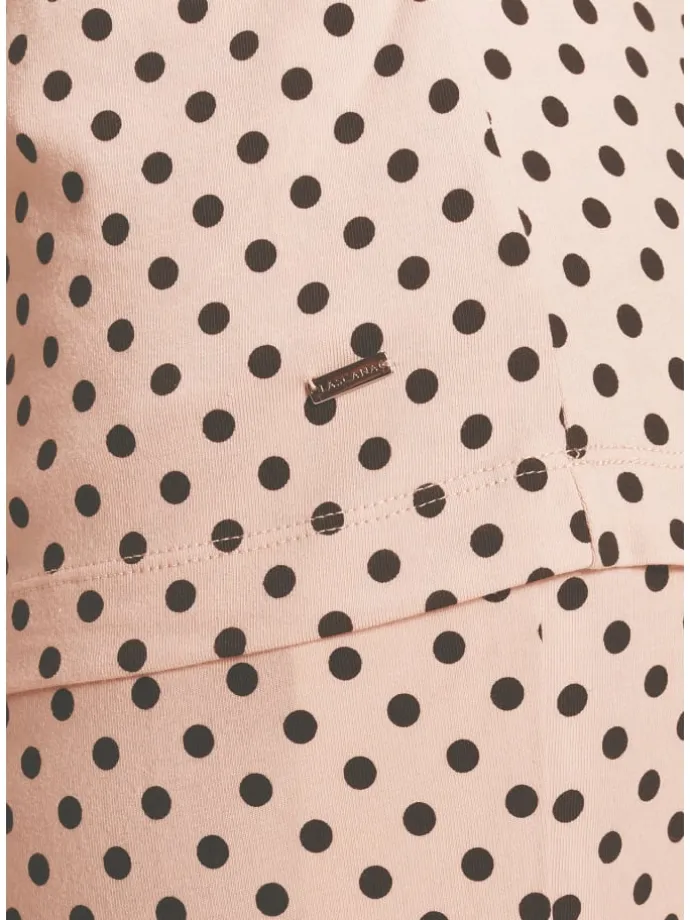 Umstandspyjama in beige schwarz gepunktet