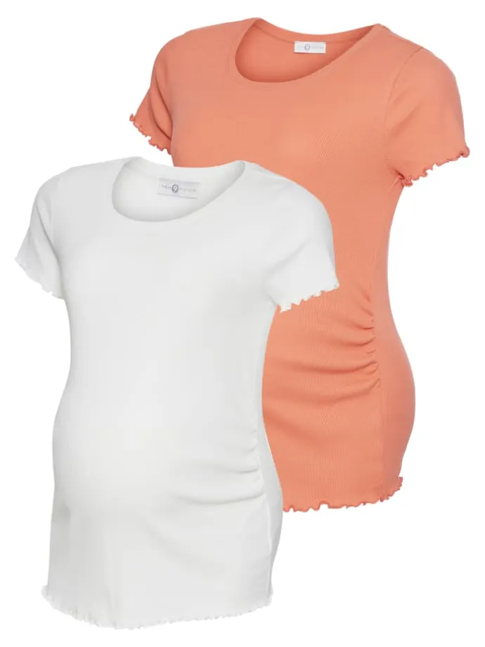 Umstandsshirt in aprikot+weiß