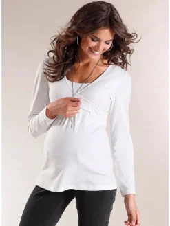 Umstandsshirt in marine/weiß