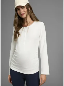 Umstandsshirt in rosa/weiß