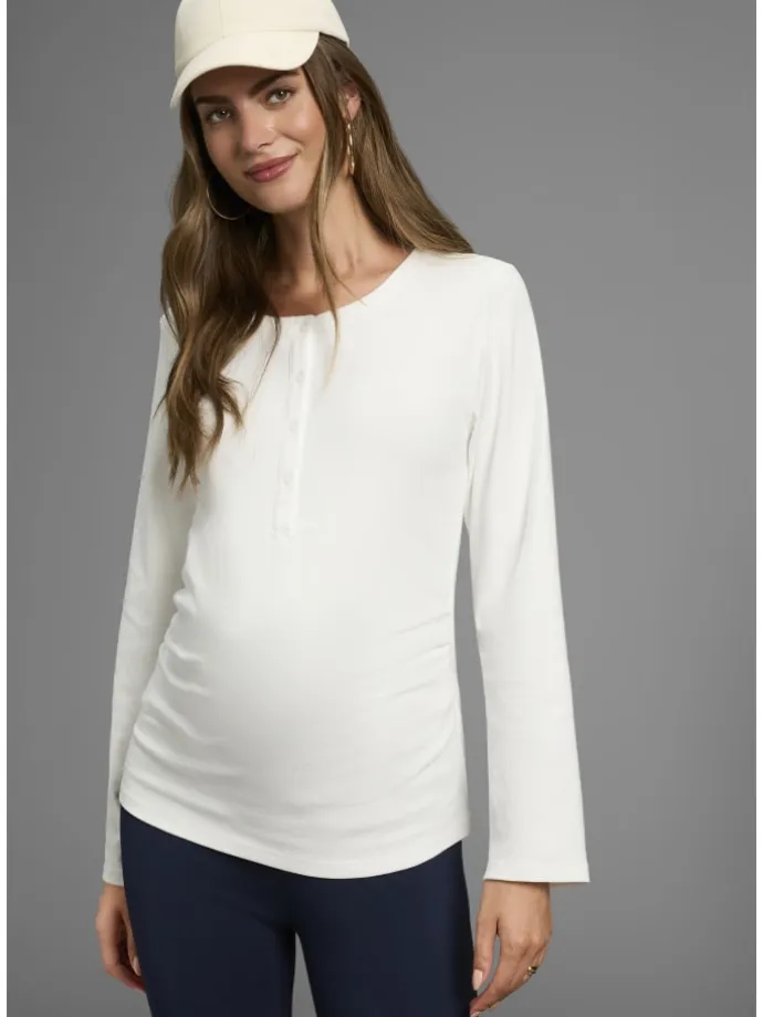 Umstandsshirt in rosa/weiß