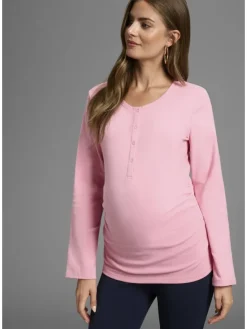 Umstandsshirt in rosa/weiß