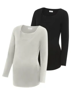 Umstandsshirt in schwarz/graumeliert