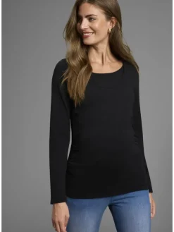 Umstandsshirt in schwarz/graumeliert