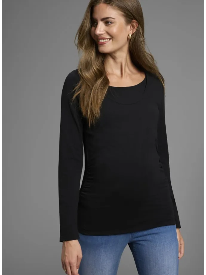 Umstandsshirt in schwarz/graumeliert