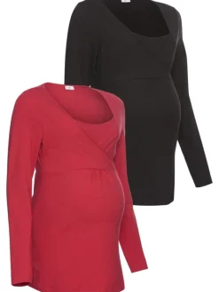 Umstandsshirt in schwarz/rot