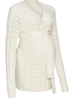 Umstandsstrickjacke in naturweiß