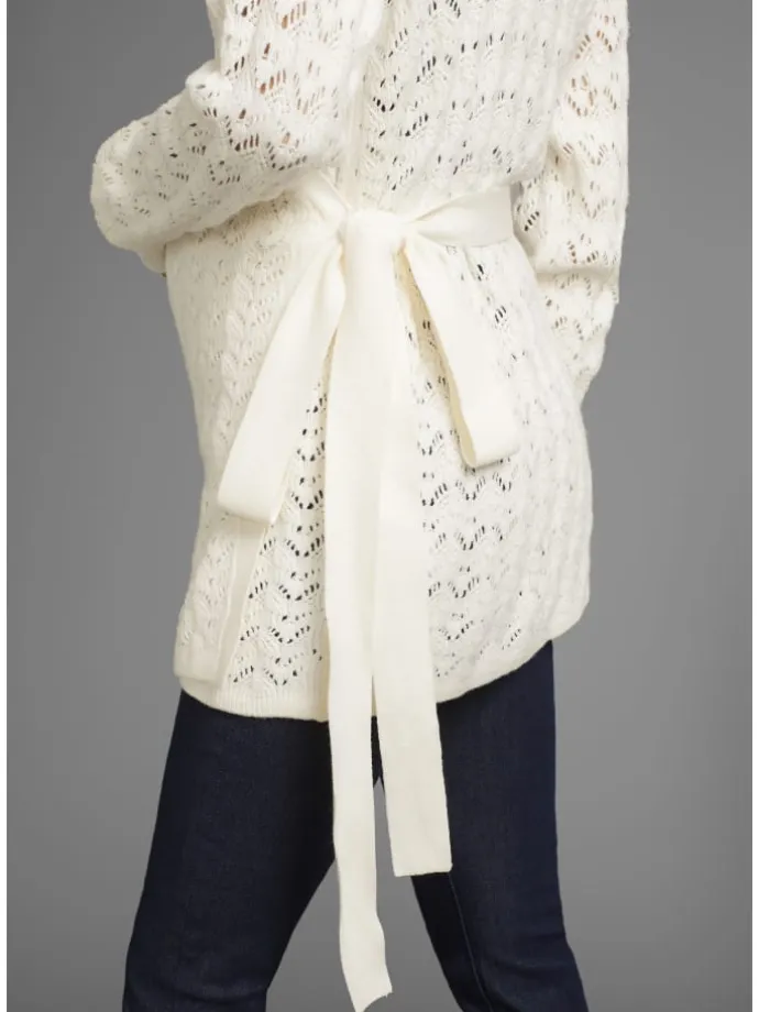Umstandsstrickjacke in naturweiß