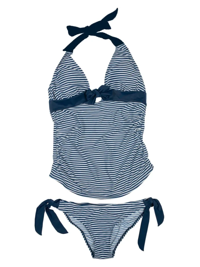 Umstandstankini ANNIE in Blau-weiß gestreift maternity swimwear