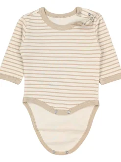 Unisex Langarm Body mit Aufdruck Spruch 5er Pack in grün/beige