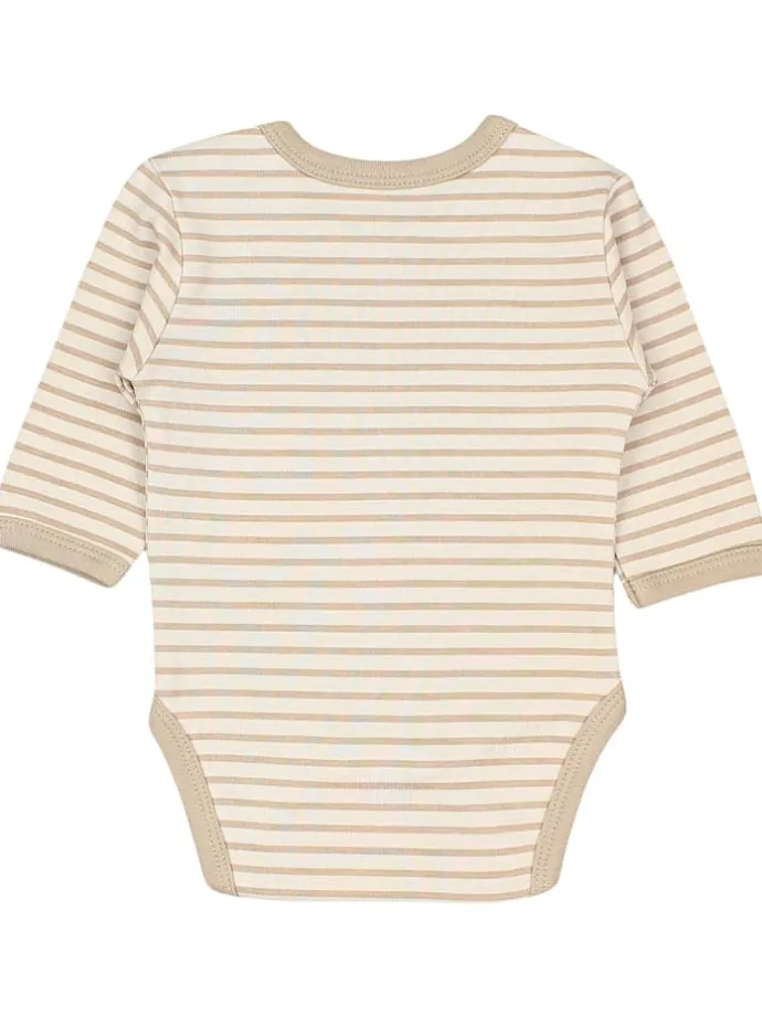 Unisex Langarm Body mit Aufdruck Spruch 5er Pack in grün/beige