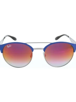 Unisex-Sonnenbrille in Blau/ Silber