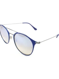 Unisex-Sonnenbrille in Dunkelblau/ Silber