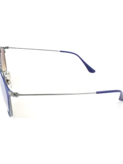 Unisex-Sonnenbrille in Dunkelblau/ Silber