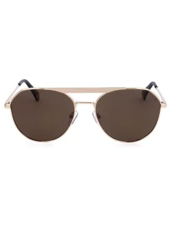 Unisex-Sonnenbrille in Gold/ Braun