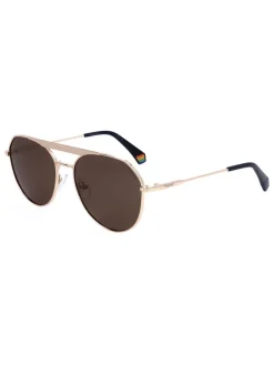 Unisex-Sonnenbrille in Gold/ Braun