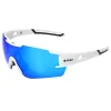 Unisex-Sportbrille "Sunblow" in Weiß/ Blau