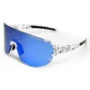 Unisex-Sportbrille "Sunglow" in Weiß-Schwarz/ Blau