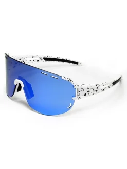 Unisex-Sportbrille "Sunglow" in Weiß-Schwarz/ Blau