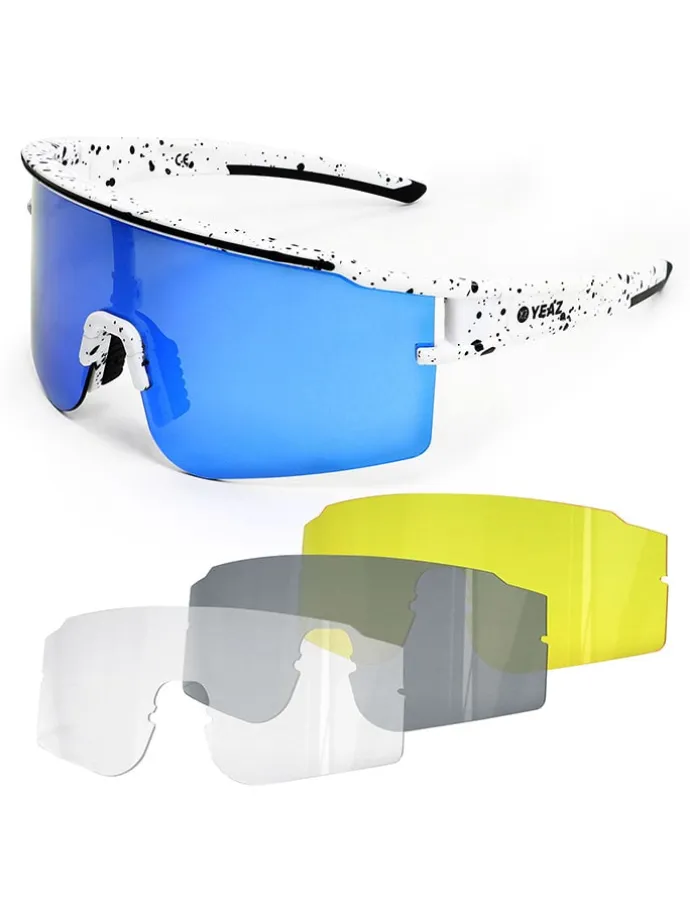 Unisex-Sportbrille "Sunthrill" in Weiß-Schwarz/ Blau