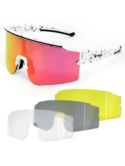Unisex-Sportbrille "Sunthrill" in Weiß-Schwarz/ Pink