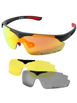 Unisex-Sportbrille "Sunup" in Schwarz/ Rot
