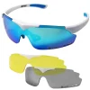 Unisex-Sportbrille "Sunup" in Weiß/ Blau