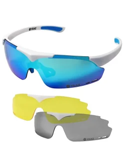Unisex-Sportbrille "Sunup" in Weiß/ Blau
