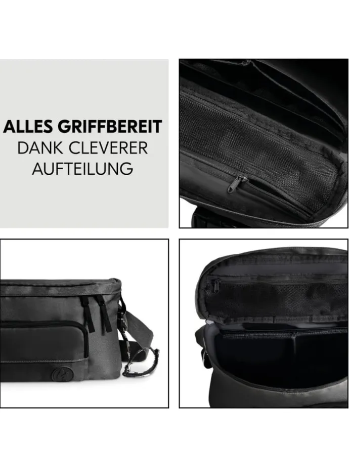 Universal Kinderwagen Organizer und Bauchtasche in schwarz