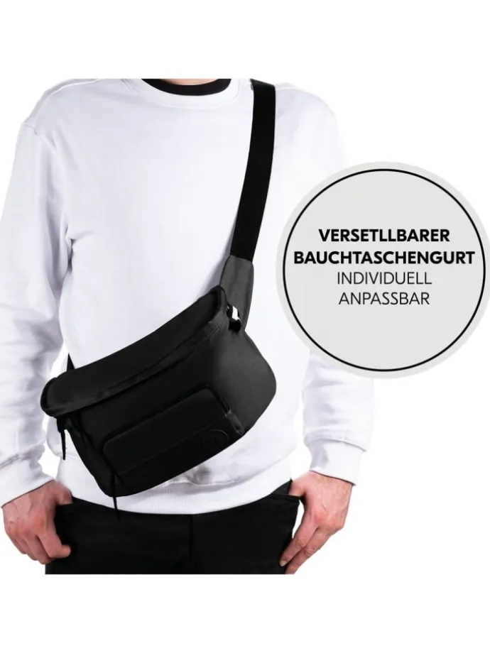 Universal Kinderwagen Organizer und Bauchtasche in schwarz