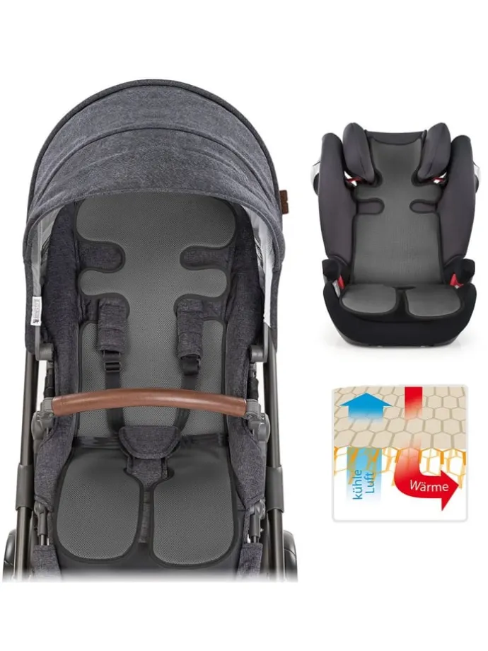 Universal Sommer Sitzauflage für Kinderwagen, in grau,schwarz
